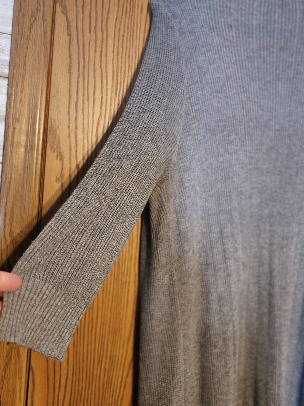 Torrid Gray Long Open-Front Ribbed Cardigan Duster - Picture 6 of 6